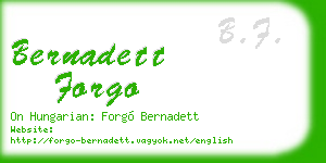 bernadett forgo business card